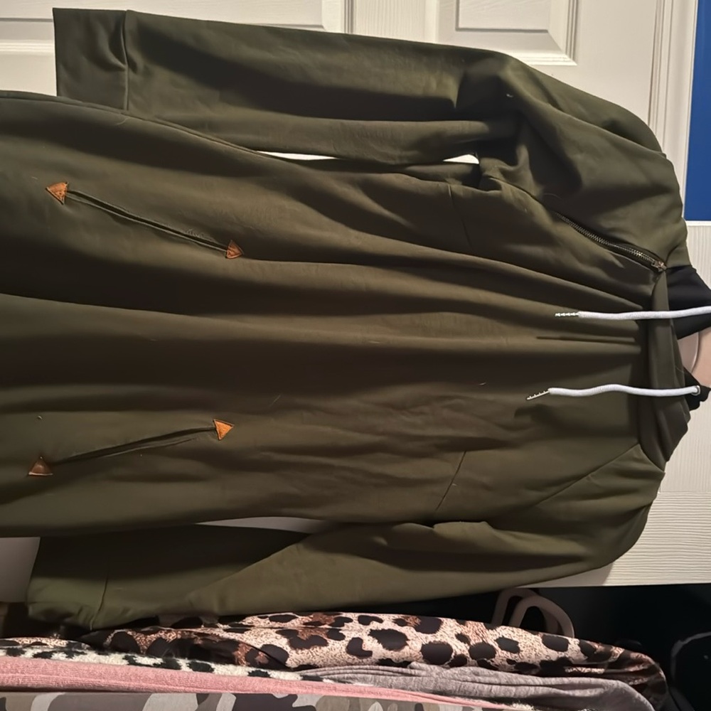 Olive green sweater dress hoodie